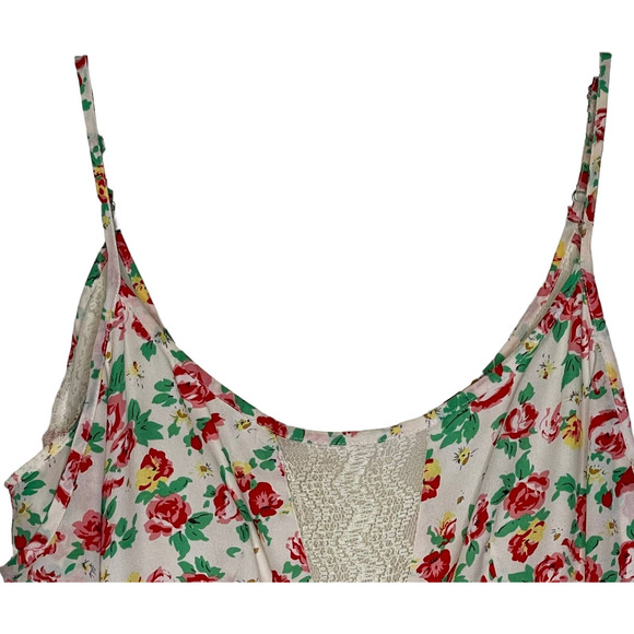 Altard State Cold Shoulder Floral Boho Mesh Lace Flowy Tunic Top Small Women - Picture 2 of 8